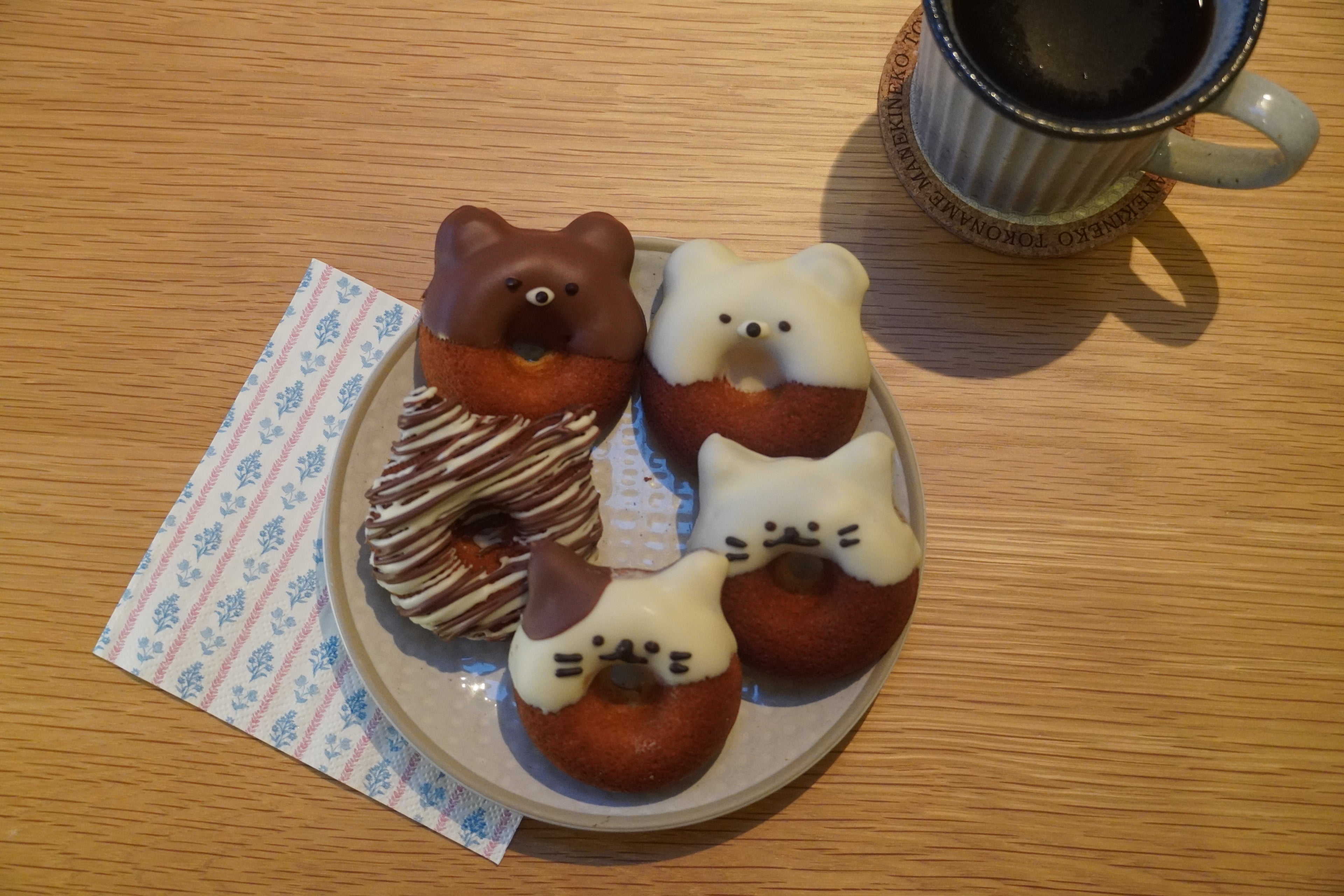 Little Cat & Bear Baked Doughnut Box (5pcs)